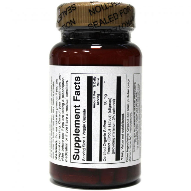 Swansonvitamins.bg Екстракт от Шафран с 2 Шафранал 60 капсули 30 мг